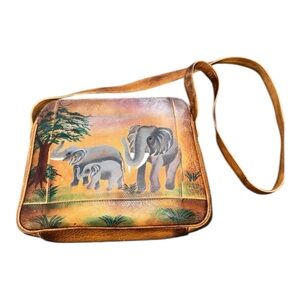 Genuine Leather Hand Painted India Crossbody Vintage